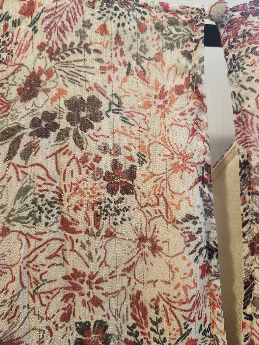Torrid Floral Tiered Midi Dress in Cream, Pink, Green, 3X - Picture 3 of 4